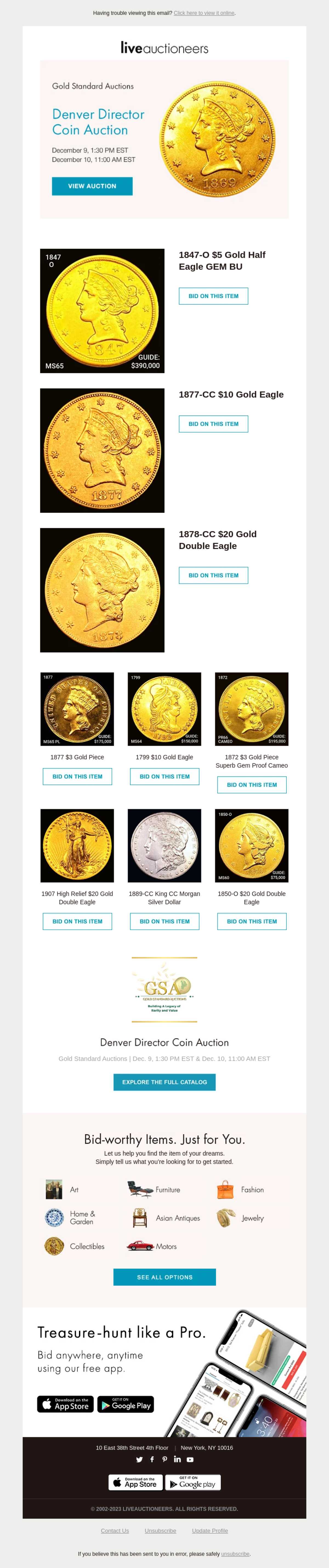 Gold Standard Auctions | Denver Director Coin Auction